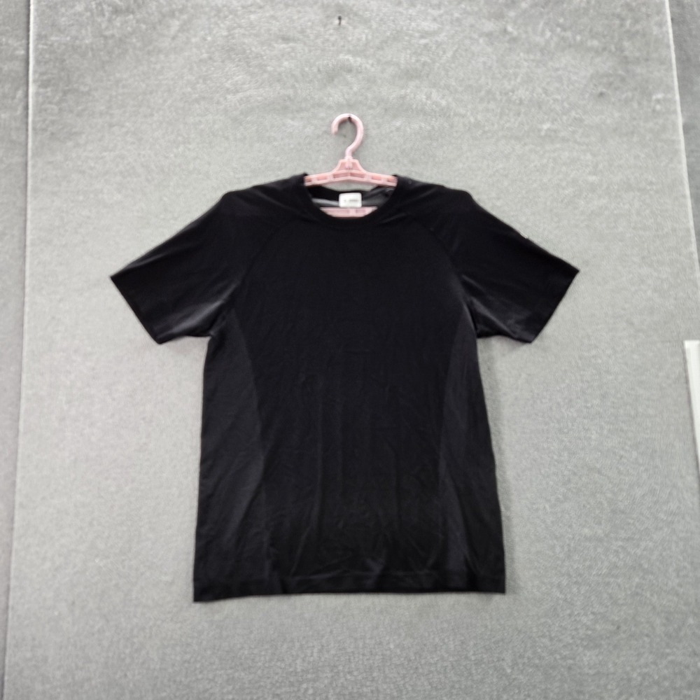 Fabletics Men Shirt L Black Nylonβ Polyester Activewear Short Sleeve